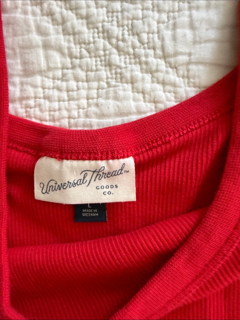 Universal Thread Red Scoop Neck Ribbed Top Size Large - Picture 7 of 9